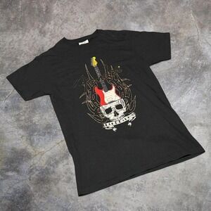 Fender Guitars Mens Large Black T-Shirt Skull & Stratocaster Graphic